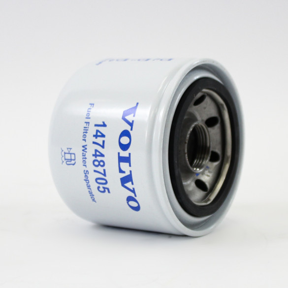 Top view of Genuine Volvo 14748705 Spin On Fuel filter for heavy plant machinery from Holm (F10-0004-VOL)