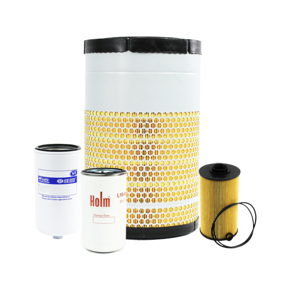 Holm air filter, 2 x fuel filters and an oil filter to suit Kobelco SK140 SRLC-7 Excavators (K80-0903-HOL)