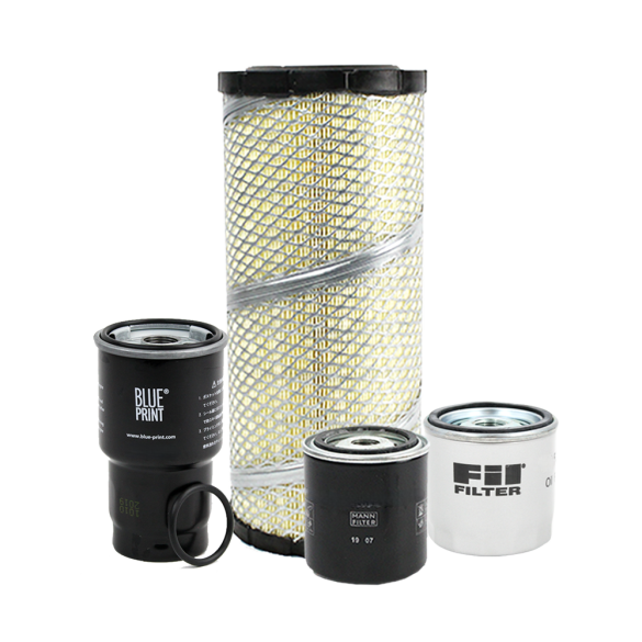 Holm air filter, fuel filters and oil filter to suit Komatsu PC88MR-6 Excavators (K80-1504-HOL)